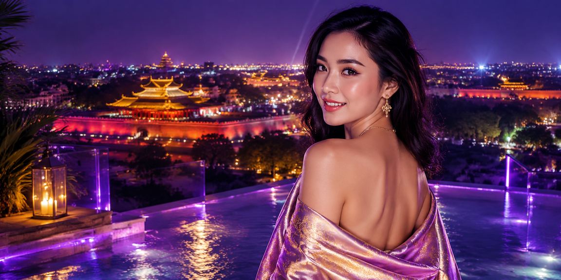 Bảng hiệu đèn neon khuyến mãi của s6666 tại Huế vào đêm