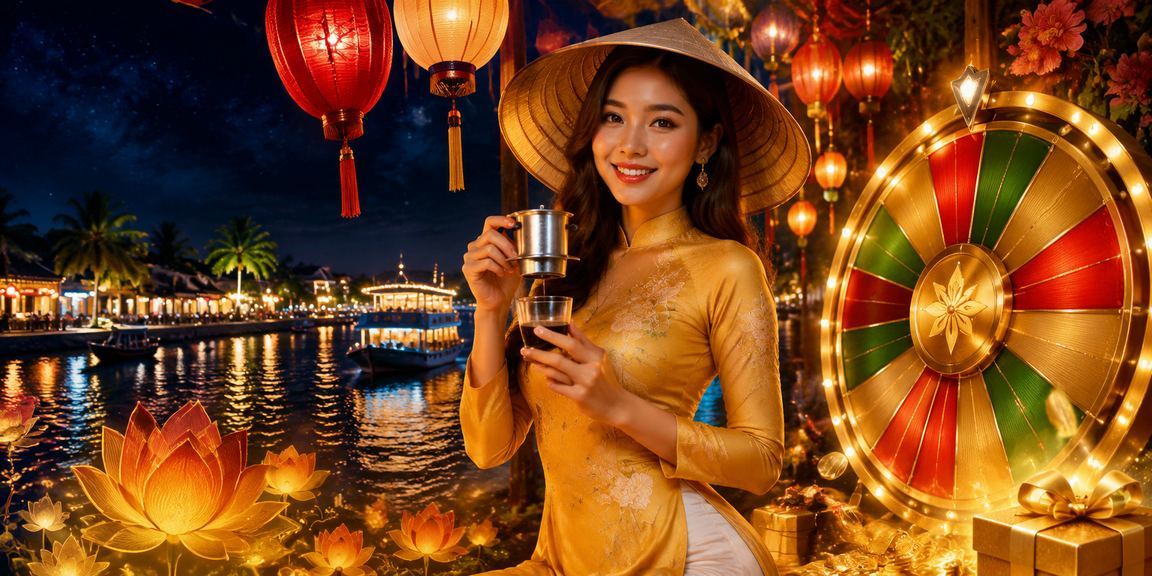 Bàn roulette phong cách vùng sông Mê Kông kết hợp văn hóa cà phê Việt Nam